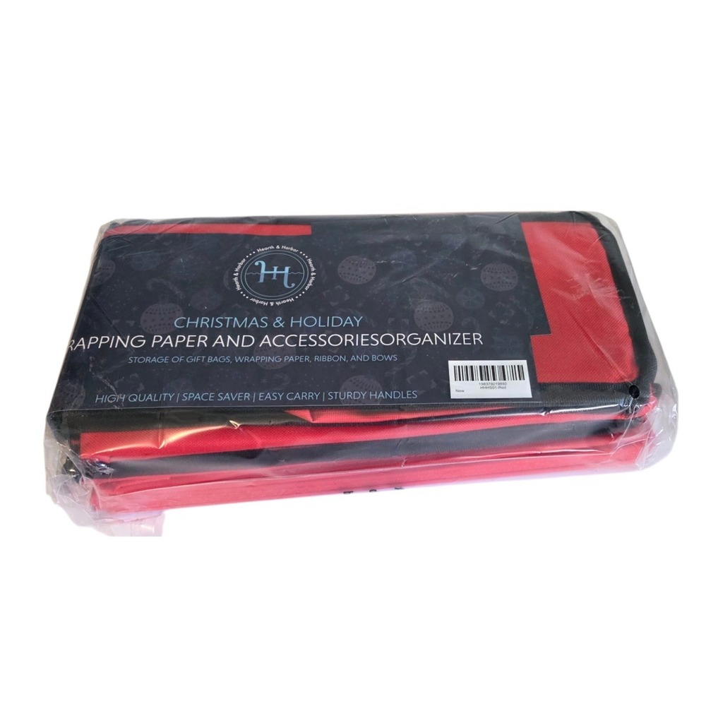 Red Heavy Duty Christmas Wrapping‎ Paper Storage Organizer Bag